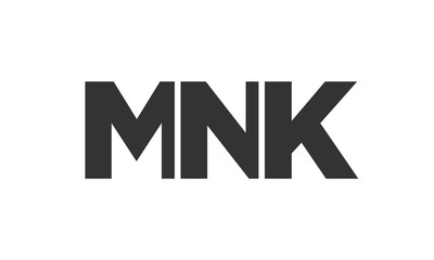 Poster - MNK logo design template with strong and modern bold text. Initial based vector logotype featuring simple and minimal typography. Trendy company identity.
