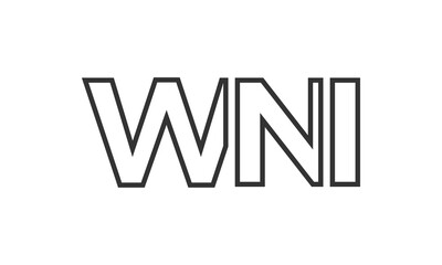 Poster - WNI logo design template with strong and modern bold text. Initial based vector logotype featuring simple and minimal typography. Trendy company identity.