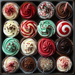 Wall Mural - Assortment of Delicious Cupcakes