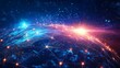 © Koplexs-Stock - A digital illustration of the earth with a network of connected lines and glowing points of light.