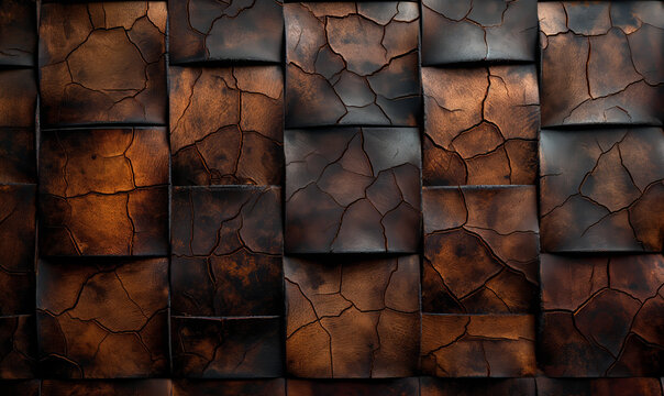 Dark brown background with intertwined texture of leather stripes.