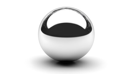 Sticker - A reflective metallic sphere on a smooth surface, showcasing light and shadow.