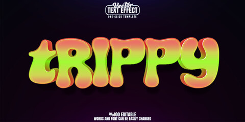 Poster - trippy editable text effect, customizable psychedelic and colorful 3d font style
