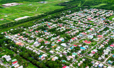 Poster - Aerial view of North Ruimveldt neighborhood of Georgetown, Guyana