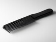© julija - sleek black plastic comb with fine teeth isolated against a pure white backdrop, highlighting its design and functionality in a clean and modern aesthetic