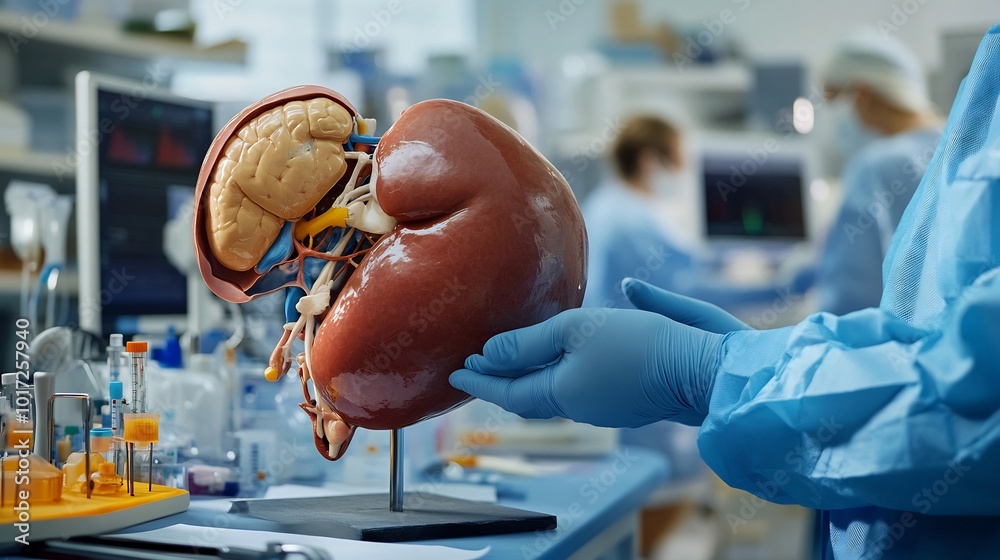 Anatomy of human liver detailed view of lobes and ducts hepatologist ...