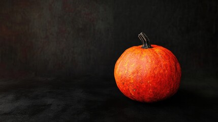 Wall Mural - Halloween pumpkin on black background in full HD