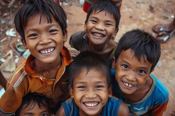 Wall Mural - Nepal, Siem Reap 12/08/2018 Children of the Nepalese village