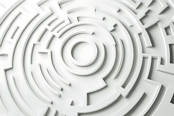 Sticker - A 3D maze-like structure with concentric circles and lines, creating a visually intriguing pattern.