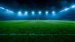 © Siasart - A rugby field illuminated at night, showcasing vibrant green grass.