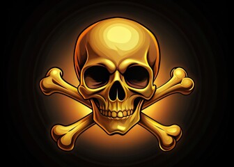 A stylized skull and crossed bones symbol, often associated with danger or toxicity, serves as a bold and edgy logo on a dark background.