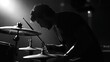 © Infinity - Drummer Silhouette: Passionate Performance in Black and White