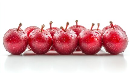 Canvas Print - Fresh red haws, isolated on white background, detailed and vibrant