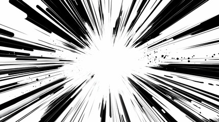 Abstract explosion of lines radiating from a central point.