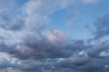 Wall Mural - beautiful view of blue sky with fluffy clouds