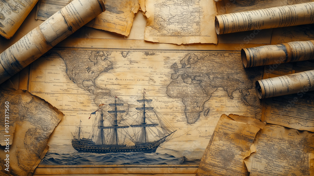 Historic Documents and Maps, overlaying historical naval maps and ...