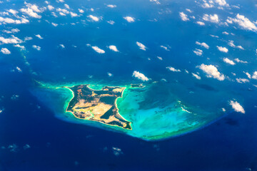 Wall Mural - Aerial view of Conception Island in the Atlantic Ocean of the Bahamas