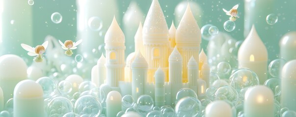 Wall Mural - Fairy Castle in a Dreamy World.