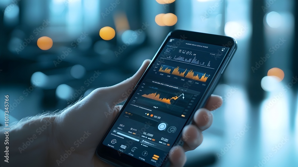Fitness App on Smartphone Displaying Workout Tracking Analytics and ...