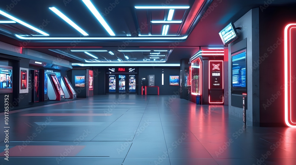 Futuristic Holographic Virtual Shopping Mall Featuring Cutting Edge