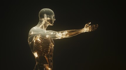 Poster - Translucent 3D Human Model in Side Pose