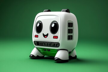 Poster - Minimalist depiction of a Tamagotchi toy, representing the virtual pet trend of the late 90s in a clean design