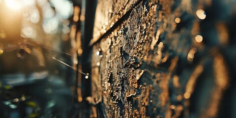 Poster - A wall with a spider web on it