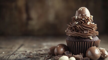 Sweet treats on wood background