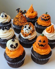 Wall Mural - Halloween themed cupcake collection