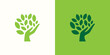 © Rezaalfarid204 - hand tree logo vector illustration, care plant logo template