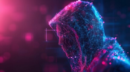 Wall Mural - A cyber attack or Cybersecurity concept