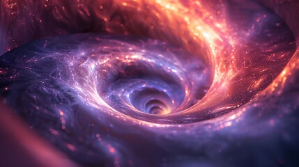a spiral of light in a purple and blue background