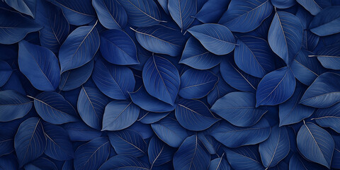 Aufkleber - Blue leaves forming a patterned background texture