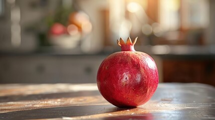 Wall Mural - a close up of a pomegranate on a table