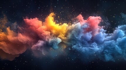 Poster - Colorful Abstract Cloud Formation in Space