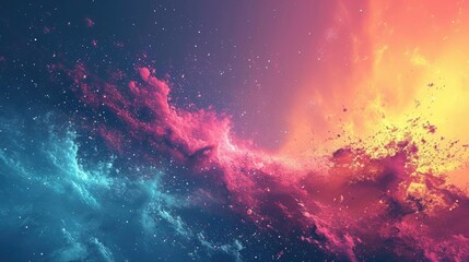 Wall Mural - a colorful space filled with stars and dust