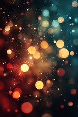 Poster - A vibrant blend of colorful bokeh lights shimmering against a dark background, creating a festive and dynamic visual effect.