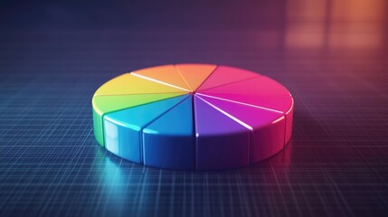 Poster - Vibrant Color Wheel on a Modern Grid Background