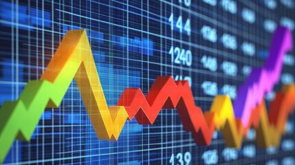 Aufkleber - Colorful Data Visualization with Graph Trends