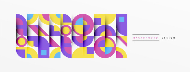 Poster - Geometric design abstract background - circles squares