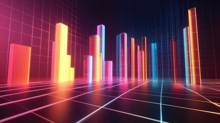 Poster - Colorful Data Visualization in Neon Style
