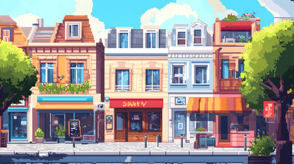 Market Streets pixel art