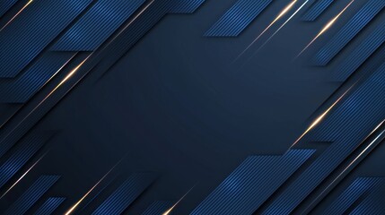 Poster - Abstract Blue Dark Background with Soft Glowing Lines