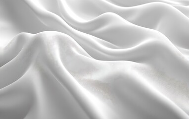 Fototapete - A soft white fabric drapes gracefully, showcasing delicate textures and smooth curves that create an elegant aesthetic.