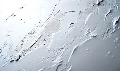 Leinwandbilder - A close-up view of a textured surface exhibiting white tones and unique patterns, resembling abstract art or natural formations.