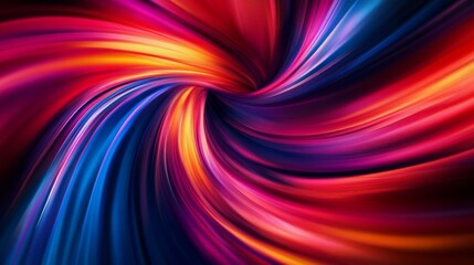 Poster - Abstract Swirling Ribbons of Light - A mesmerizing abstract art piece featuring vibrant swirling ribbons of red, orange, yellow, and blue, symbolizing energy, movement, flow, and the cosmos.