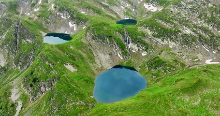 Wall Mural - the mask lake in the mountain, aerial landscape of seven rila lakes and beautiful bulgarian nature