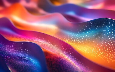 Aufkleber - A vibrant, flowing abstract image featuring waves of colorful textures and a sparkling surface, evoking depth and fluidity.