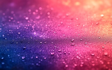 Aufkleber - A colorful, abstract image featuring droplets against a gradient background of pink, blue, and purple hues.