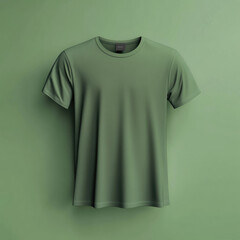 Wall Mural - Green t-shirt hanging on green wall.